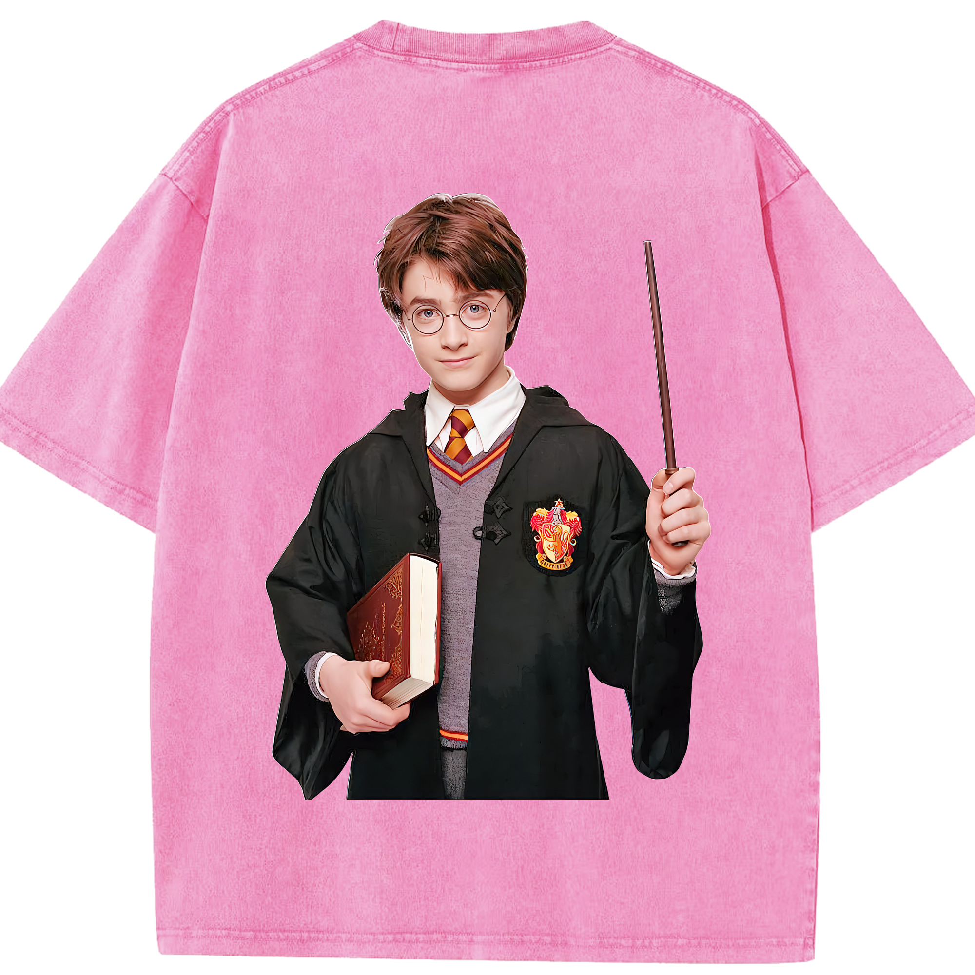（画像用） Harry Potter ハリー・ポッターシリーズ 綿100% ヴィンテージ風 半袖Tシャツ（背面プリント）